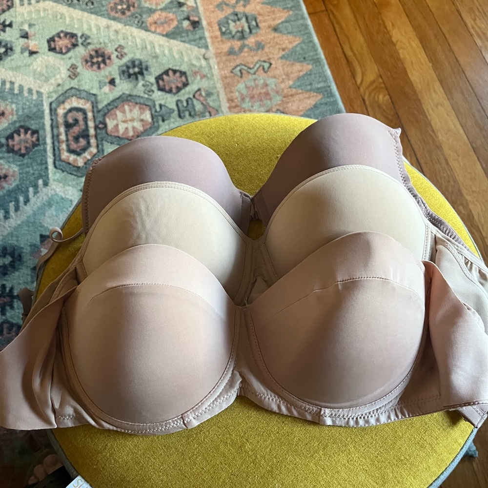 Elegant Women's Strapless Bras - Set of 3